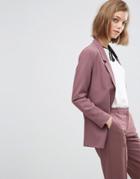 Asos Slim Tailored Jacket In Crepe - Purple