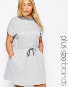 Pink Clove Lounge Elasticated Waist Sweat Dress - Gray