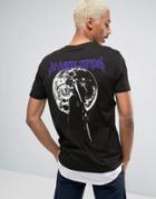 Asos Super Longline T-shirt With Curved Hem Extender And Grim Reaper B