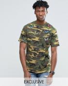 Reclaimed Vintage Camo T-shirt With Butterfly Patches - Green