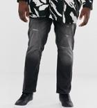 Jack & Jones Intelligence Slim Fit Abrasion Jeans In Dark Gray Wash - Gray