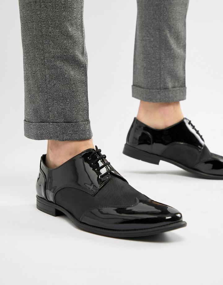Kg By Kurt Geiger Derby Patent Lace Up Shoes - Black