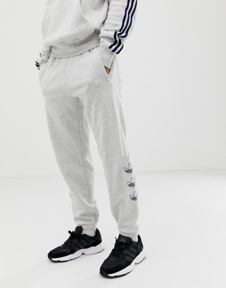 Adidas Originals Trefoil Stripe Joggers Dv3150 Gray - Gray
