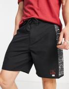 Quiksilver X Stranger Things Upside Down Hellfire Arch 18 Board Shorts In Black