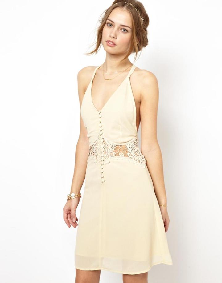 Jarlo Siobhan Cami Mini Slip Dress With Lace Insert