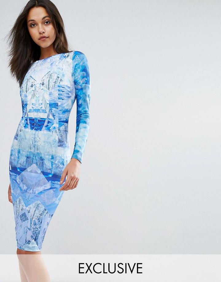 Skeena S Midi Dress In Diamonte Crystal Print - Multi