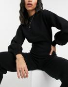 Asos Design Mix & Match Lounge Premium Knitted Crew Neck Sweatshirt In Black