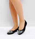 Asos Luella Wide Fit Embellished Ballet Flats - Black