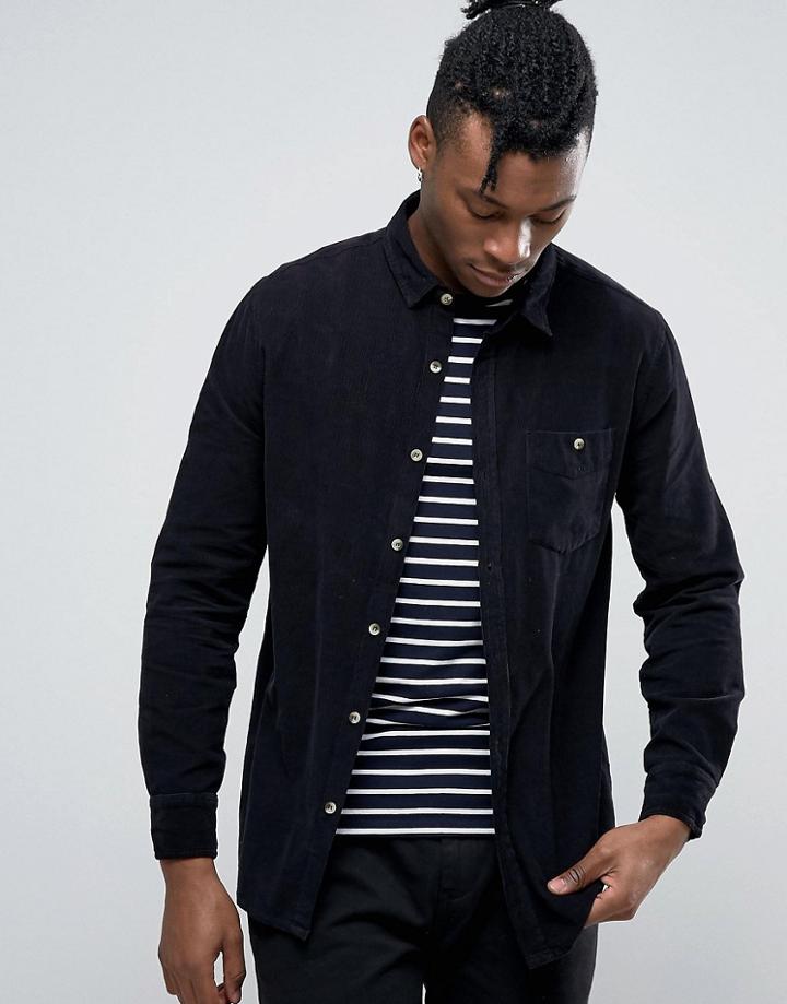 Rollas Men At Work Cord Shirt - Black