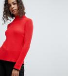 Asos Petite Sweater In Rib With Flared Sleeve - Red