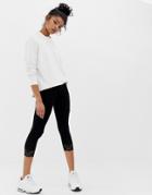 Asos Design Over The Knee Legging With Lace Hem-black