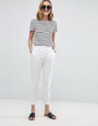 Asos Tailored Linen Cigarette Pants - White