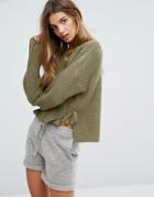 Micha Lounge Tie Side Sweater - Green