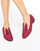 Minna Parikka Pink Glitter Bunny Ear Loafers - Red