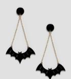 Monki Bat Earrings In Black - Black