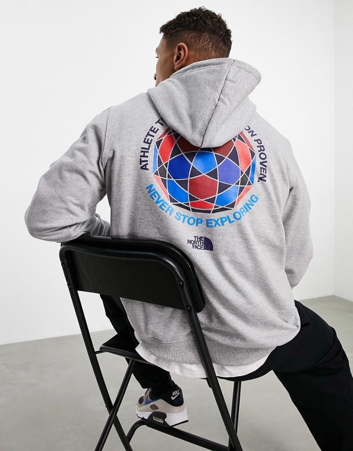The North Face Ic Geo Back Print Hoodie In Gray