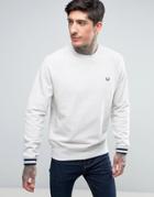 Fred Perry Crew Neck Sweatshirt In White - White