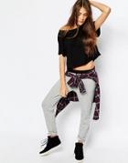 Pull & Bear Suedette Waist Joggers - Beige