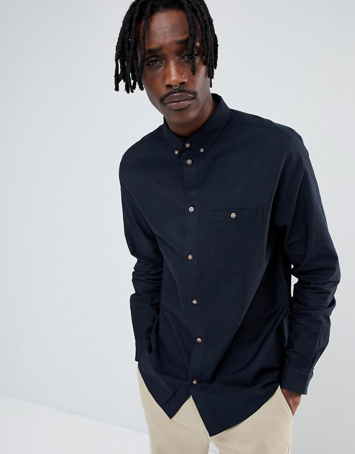 Weekday Bad Times Shirt Navy - Blue
