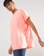Asos Super Oversized Roll Sleeve T-shirt - Orange