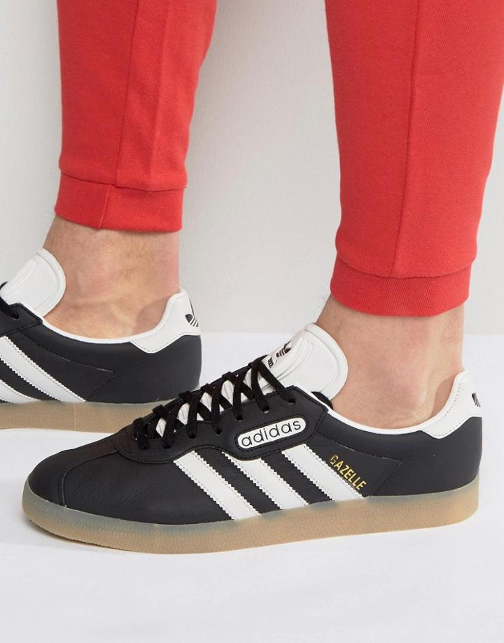 Adidas Originals Gazelle Super Sneakers In Black Bb5244 - Black