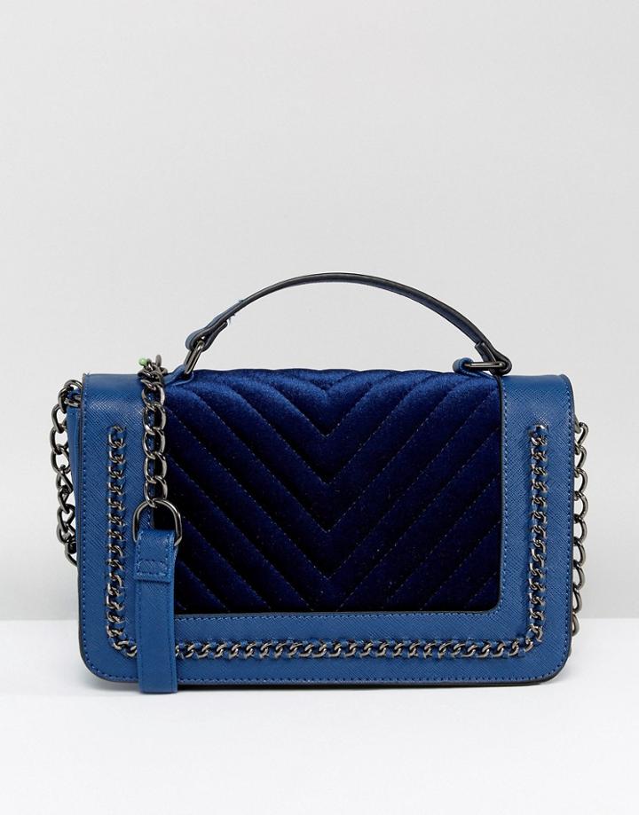 Yoki Chain Edge Crossbody Bag - Navy