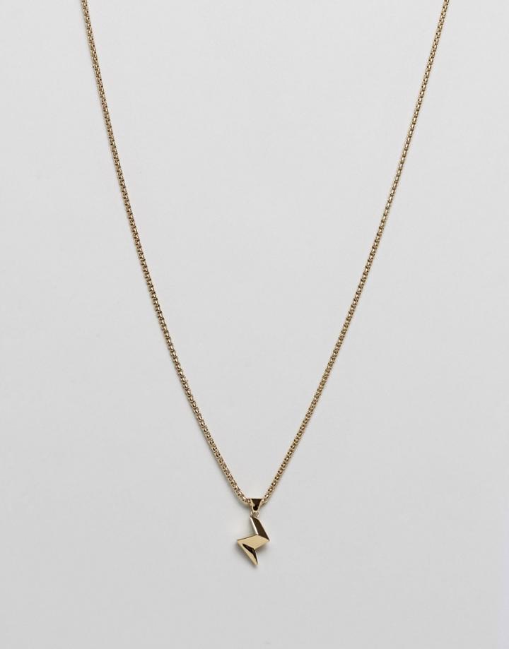 Vitaly Strejx Gold Lightning Bolt Necklace - Gold