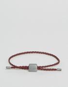 Ted Baker Leather Braid Cord Bracelet In Red - Red