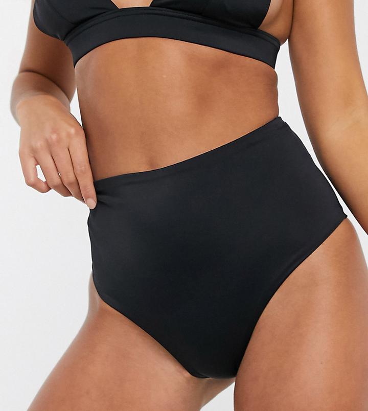 Asos Design Recycled Petite Mix And Match High Waist Bikini Bottom In Black