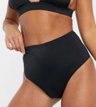 Asos Design Recycled Petite Mix And Match High Waist Bikini Bottom In Black