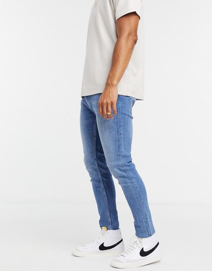 Bershka Super Skinny Jeans In Blue