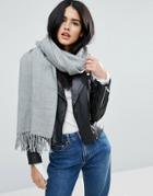 Pieces Eira Wool Scarf In Light Gray - Gray