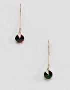 Krystal London Swarovski Crystal Hoop Drop Earrings In Green - Green