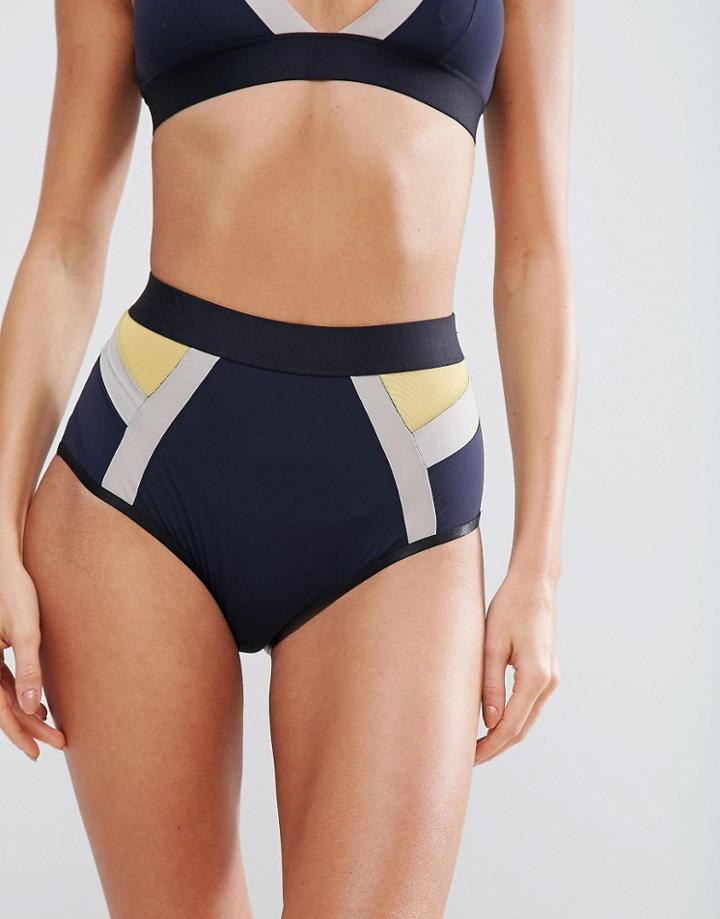 Asos Luna Color Block Microfibre High Waist Pant - Multi