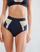Asos Luna Color Block Microfibre High Waist Pant - Multi