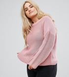 Lost Ink Plus Geo Sweater - Pink