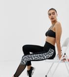 New Look Leggings With Panels In Leopard Print-gray