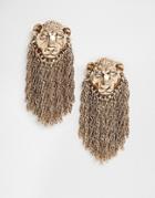 Pieces Tiger Tassel Earrings - Gold