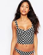 La Belle Rebelle Janie Jones Dots Black Bikini Top - Polka Dot