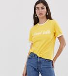 Asos Design Tall T-shirt With Sweet Talk Print-yellow