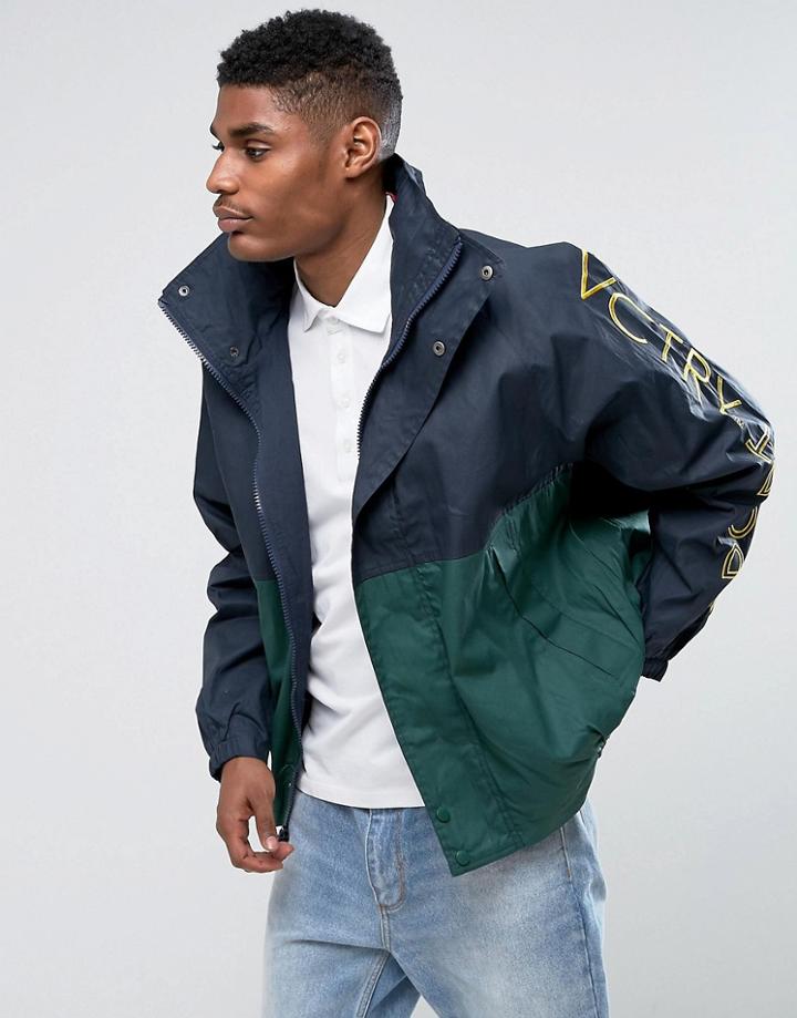 10.deep Victory Sport Jacket With Sleeve Print - Navy