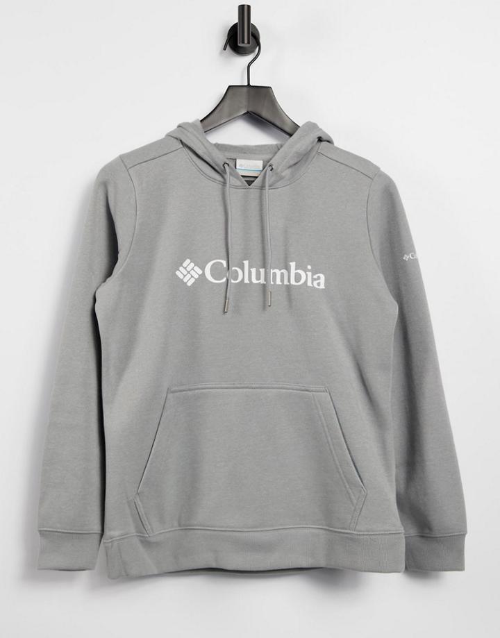 Columbia Logo Hoodie In Gray-grey