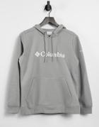 Columbia Logo Hoodie In Gray-grey