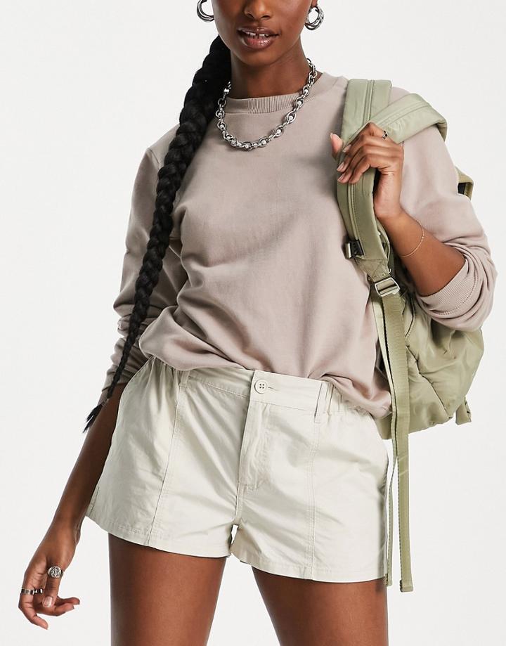 Asos Design 00s Cargo Shorts In Oat-neutral