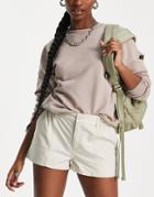 Asos Design 00s Cargo Shorts In Oat-neutral