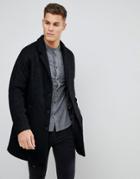 Kiomi Cocoon Overcoat In Boucle - Black