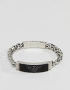 Emporio Armani Logo Id Bracelet In Silver - Silver