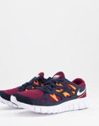 Nike Free Run 2 Sneakers In Dark Beetroot/total Orange-red