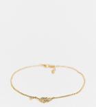 Asos Design 14k Gold Plated Anklet With Feather Charm