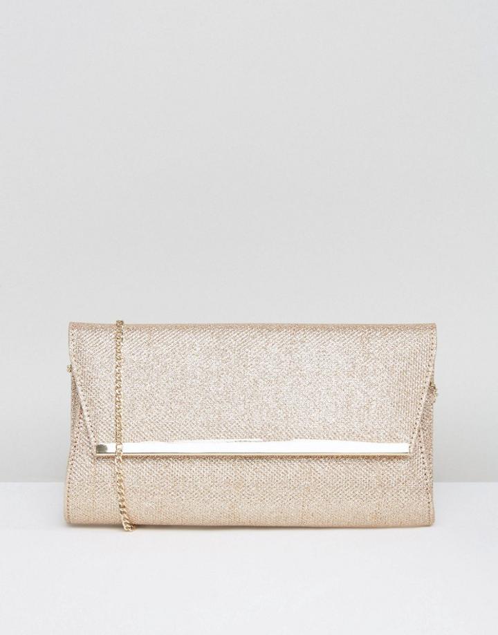 Lipsy Lurex Gold Clutch - Gold